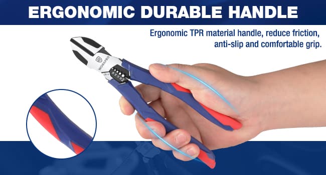 WORKPRO 2-in-1 Diagonal Cutting Pliers with Wire Stripper, 7.5 Inch CRV Steel Wire Cutters with Comfort Grip Handles, Heavy Duty Side-Cutting Pliers for Electricians and Homes, Christmas Gift B0BKKF5HVL