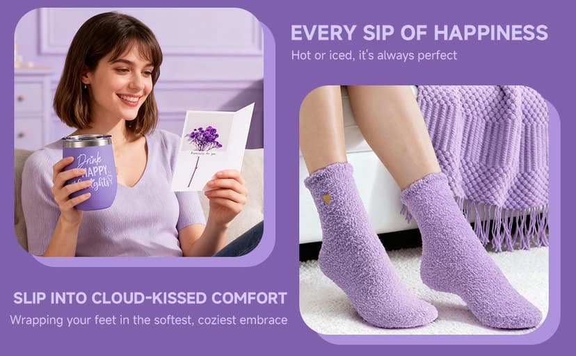 Christmas Gifts for Women, Self Care Get Well Soon Gifts, Lavender Relaxing Spa Gift Basket Care Package w/Blanket, Mothers Day Valentines Birthday Gifts for Mom Grandma Wife Girlfriend Sister Friends