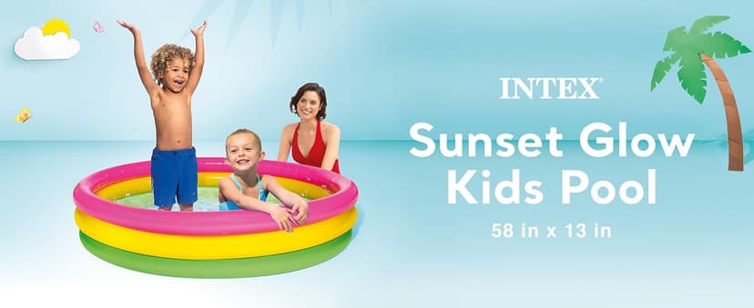 Intex Kiddie Pool - Kid's Summer Sunset Glow Design - 58" x 13"