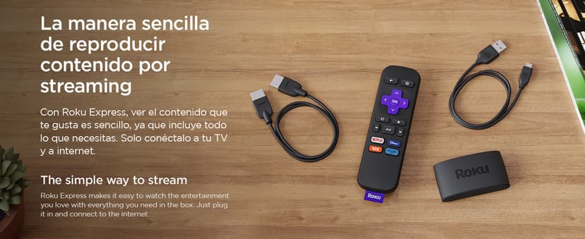 Roku Express Dispositivo de Streaming HD para TV (Spanish Edition) - Con VIX Premium, Control remoto con botones de acceso rápido I Roku Express HD Streaming Device for TV, with VIX Premium Offer