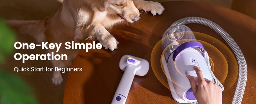 oneisall Dog Grooming Vacuum Kits: 15000Pa Shedding Brush with Grooming Tools, 3 Suction Low Noise, Pet Grooming Vacuum for Thick and Undercoat, 1.5L Dust Cup Dog Hair Vacuum, Home Cleaning, LM5