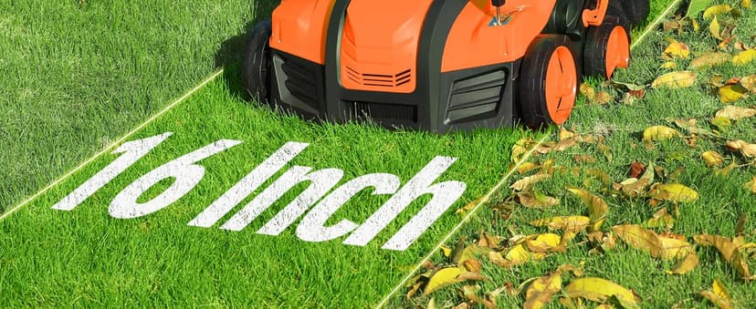 16” Artificial Turf Vacuum,1800w Grass Sweeper 15 Amp Lawn Sweeper Yard Power Brush with 45L Removable Leaf Collection Bag, Quick-Fold, Keeps Clear Sweepy Box, Orange