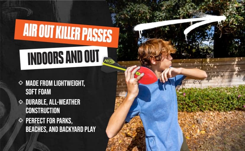 Nerf Vortex Aero Howler Foam Ball, Classic Long-Distance Football, Flight-Optimizing Tail, Whistling Sound, Indoor & Outdoor Fun, Christmas Stocking Stuffers for Kids B08P29SC84