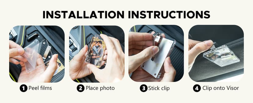 Magnetic Car Photo Holder, Car Accessories Birthday Gifts for Boyfriend, Personalized Car Picture Frame Magnetic Car Visor Picture Clip, Valentine's Day Gifts for Boyfriend, 2Pack B0F8JH118V