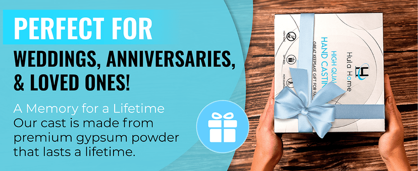 Hula Home Hand Casting Kit for Couples or Family with Mounting Plaque | Anniversary DIY Gifts Her & Him, Keepsake Sculpture Wedding Kids,