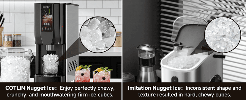 COTLIN Commercial Nugget Ice Maker, 250 lbs/Day Ice Machine with 7 lb Storage Bin, 3-in-1 Smart Modes, SECOP Compressor, Energy Efficient, ETL Certified, Ice Maker for Commercial and Home