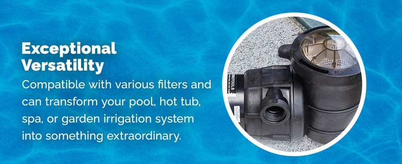 SWIMLINE HYDROTOOLS Above-Ground Pool Motor Pump, 2-Speed, Hydro-Flo 1 HP w/ 5280 GPH, Horizontal