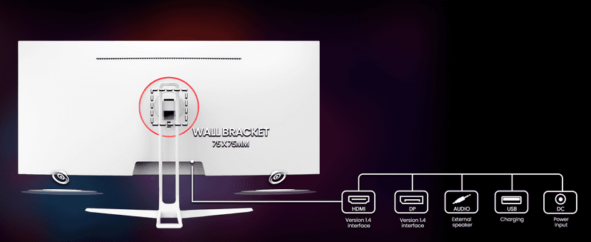 CRUA 34'' Ultrawide Gaming Monitor 120HZ, 21:9 WFHD 2560X1080 IPS Panel Computer Monitors with Built-in Speakers, Support AMD FreeSync, 120% sRGB, DP1.4 & HDMI1.4, Wall Mountable Installs-White