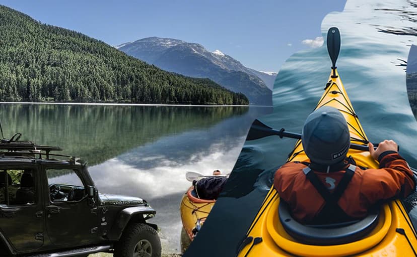 Kayak Roof Rack for 2 Kayaks Carrier, Kayak J Bar Hooks Roof Mount Racks for Universal Cars, SUV, Truck, Set of 4 Racks
