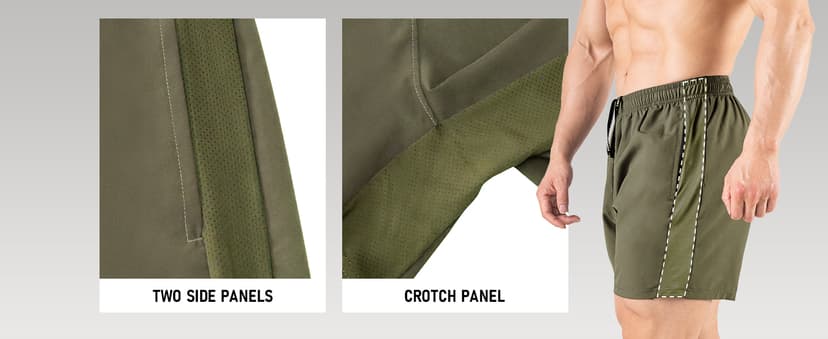 Men's 5" Running Shorts 2 Pack Quick Dry Athletic Workout Gym Shorts with Zipper Pockets