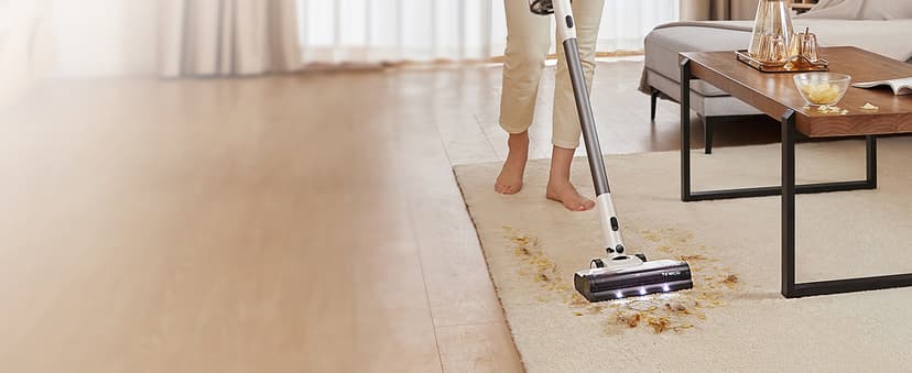Tineco A20 Cordless Stick Vacuum Cleaner, Powerful Suction, 3 Modes for Multi-Level Messes, 1L Larger Dustbin, Ergonomic Dual-Handle Design, Wall-Mount Dock, LED Headlight