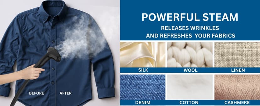 SALAV GS18-DJ Standing Garment Steamer with Roll Wheels for Easy Movement, 1.8L Water Tank for 1 Hour Continuous Steaming, Adjustable Pole for Storage, Includes Descaler Packet, 1500 watts