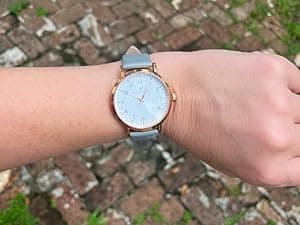 Wristology Maxi Numbers Womens Nurse Watch - Interchangeable Genuine Leather Strap Band - Large Easy to Read Boyfriend Size with Second Hand Men, Nurses, Teachers, Olivia