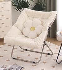 Lazy Chair with Ottoman, Modern Accent Chair with Lumbar Pillow, Dark Grey Sofa, Armchairs with Folding Footrest, Oversized Supportive Chairs for Bedroom, Reading