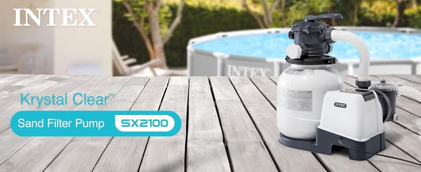 INTEX SX2100 Krystal Clear Sand Filter Pump for Above Ground Pools: 2100 GPH Pump Flow Rate – Improved Circulation and Filtration – Easy Installation – Improved Water Clarity – Easy-to-Clean