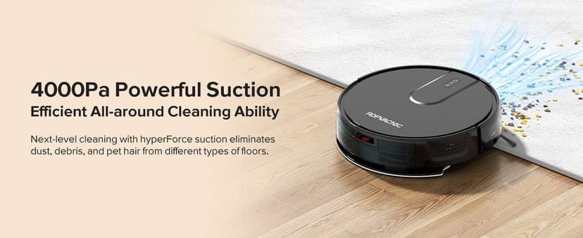 ROPVACNIC Robot Vacuum Cleaner Robot Vacuum and Mop Combo with 4000Pa Suction, Personalized Cleaning Adjustments, Self-Charging Robotic Vacuum Cleaner, Advanced Obstacle Avoidance
