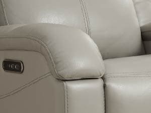 Watson & Whitely Genuine Leather Power Recliner Chairs for Adults, Wall Hugger RV Recliner with Power Headrest & Charging Ports, Electric Recliner Sofa Chair for Living Room, Grey