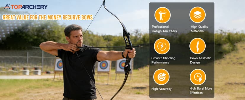 TOPARCHERY Archery 56" Takedown Hunting Recurve Bow Metal Riser Right Hand Longbow