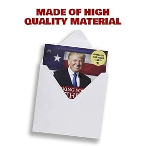 OUR FRIENDLY FOREST Talking Trump Birthday Card with Authentic Voice - Presidential Theme Birthday Greeting for Men & Women (Red)