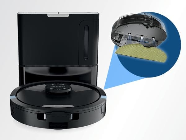 Shark Matrix Plus 2in1 Robot Vacuum & Mop with Sonic Mopping, Matrix Clean, Home Mapping, HEPA Bagless Self Empty Base, CleanEdge, for Pet Hair, Wifi, Black/Silver (RV2610WA)