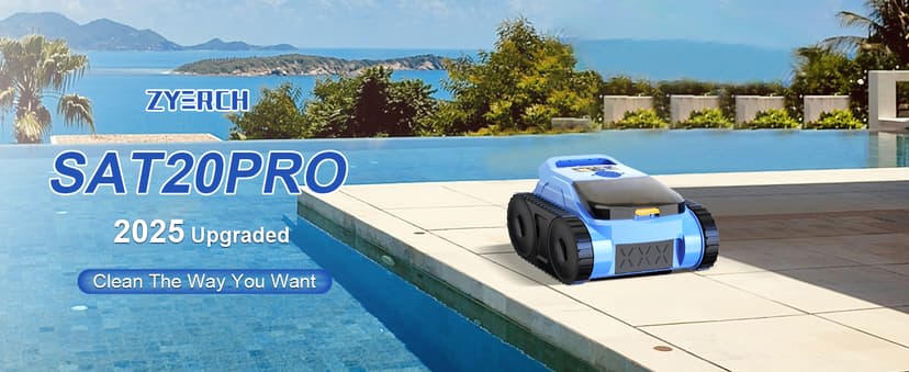 (2025 Upgrade) Pool Vacuum for Inground Pools, Robotic Pool Cleaner, Wall Climbing Pool Cleaner, Cleans Pool Floors, Drain & Walls & Waterline, Cleaning Up to 2100 Sq.ft, 180 Min
