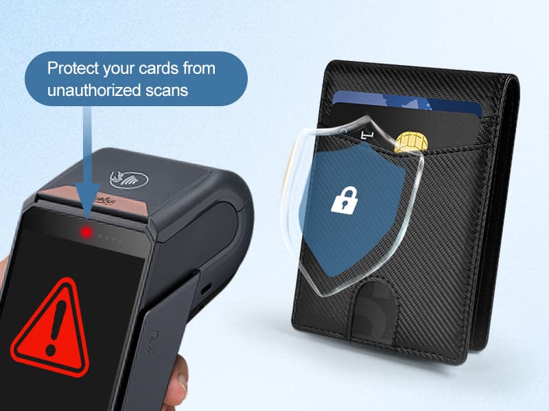 Slim Rfid Leather Wallet for Men: Stocking Stuffers Birthday Gifts for Men Him Boyfriend Husband Grandpa Minimalist Travel Wallet Gifts Ideas for Christmas Anniversary Valentines Fathers Day