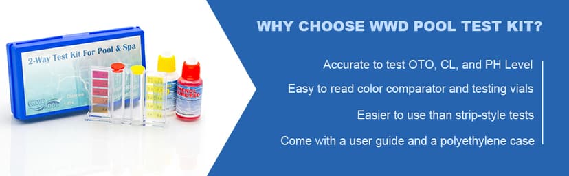 WWD POOL Swimming Pool Spa Water Chemical Test Kit for Chlorine and Ph Test (2 Way Test Kit)