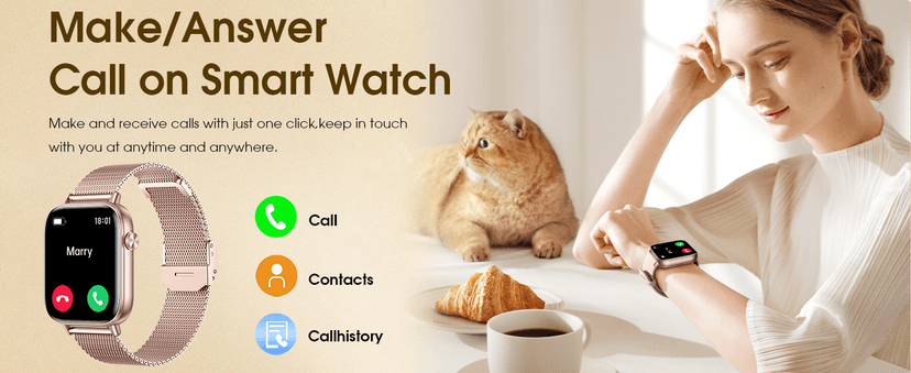 HXQHSTBG HXQHSTBG Smart Watch for Women (Answer/Make Calls) 1.83" HD Health Tracker Smartwatch with 3 Bands/Heart Sleep Rate, 120+ Sports Modes IP68 Waterproof Compatible Android iPhone Phones, Rose Gold