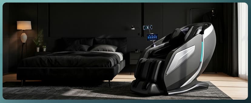 Full Body Zero Gravity Massage Chair with Body Scan 4D Intelligent Shiatsu Strecth Massage, Back/Leg Heated with AI Voice Control Bluetooth Speaker Airbags SL Track Massage Black