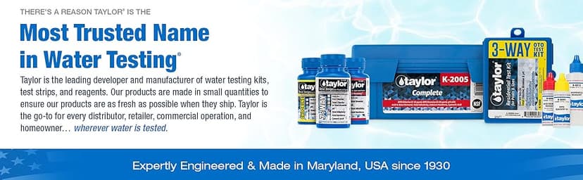 Taylor K2005 High Range Swimming Pool Total and Free Chlorine Bromine Alkalinity Calcium Hardness Base and Acid Demand pH DP Test Kit