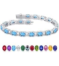 Iefil Christmas Gifts for Mom - 925 Sterling Silver Double Birthstone Necklace, First Mothers Day Gifts for New Mom Jewelry