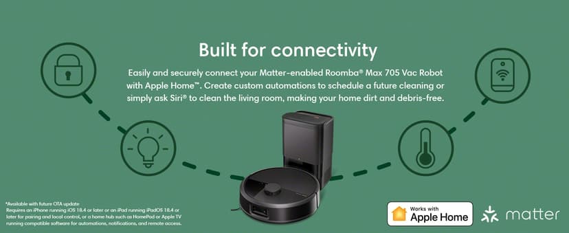 iRobot Roomba Max 705 Vac Robot Vacuum + AutoEmpty Dock - Extreme Power-Lifting Suction, Anti-Tangle Dual Rubber Brushes, Self-Empties, Recognizes and Avoids Obstacles, LiDAR Navigation