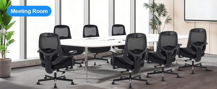 BOSMILLER Big and Tall Office Chair with Wide Thick Seat Cushion for Heavy People,700lbs Ergonomic Mesh Desk Chair with Adjustable Lumbar Support and Armrests for Adults Sitting All Day