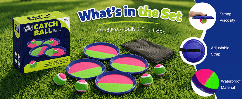 Toss and Catch Velcro Ball Set for Kids Outdoor Toys Yard Games Outside Games Beach Toys for 3 4 5 6 7 8 9 10 Year Old Boys Girls Classic Gift B0H36QJ768