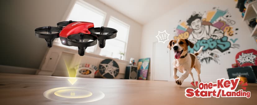 Veeniix V995 Red Mini Drone for Kids and Beginners,Indoor RC Quadcopter Plane with 3D Flips, 360° Rotation, Circle Fly, Auto Hover, Headless Mode, 21Mins 3 Batteries, Gift for Boys and Girls
