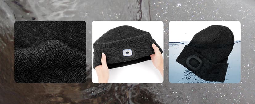 CENSGO Unisex Hat with Light, USB Rechargeable LED Headlamp Beanie, Gifts for Dad Father Men Husband Warm Knitted Cap