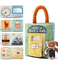 Teether Phone, Wooden Keys & Car Key, Soft Baby Purse with Mirror & Crinkle Card, Sensory Pretend Play, 1 Year Old Girl Gifts let's make My First Baby Purse, 10 Pcs Sensory Toy for Baby & Toddler Girls B0H151K19V