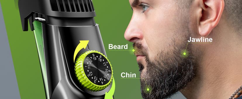 SHPAVVER Beard Trimmer for Men: Vacuum Mustache Trimmer for Less Mess -IPX7 Waterproof- Rechargeable Electric Beard Cutting Kit with Adjustable Length Comb-Built-in Vacuum for Sideburns/Stubble