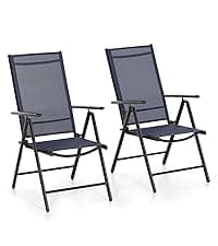 Sophia & William Oversized Zero Gravity Chair Set of 2 Padded, Folding Lounge Chair with Wide Armrest and Cup Holder, Support 400 LBS, Aqua Blue