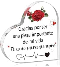 Yopyame Romantic Gifts for Him - Engraved Acrylic Block Puzzle Spanish Romantic Gifts Christmas Gift to My Man Anniversary Valentine's Day Acrylic Keepsake Paperweight Gift for Him Boyfriend Husband