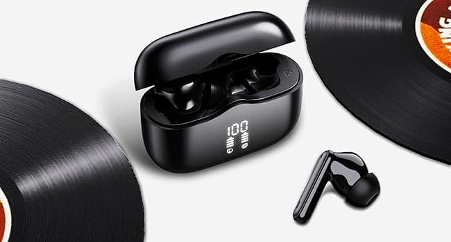 Wireless Earbuds, Bluetooth 5.4 Headphones in Ear with 4 ENC Noise Cancelling Mic, New Wireless Earphones HiFi Stereo Deep Bass 40H Playtime, In-Ear Bluetooth Earbuds LED Display IP7 Waterproof, USB-C