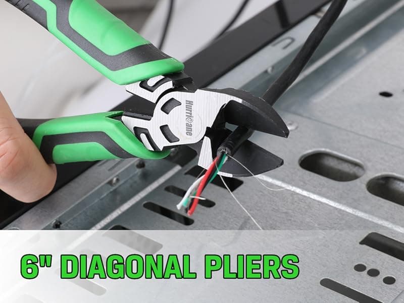 HURRICANE 3-Piece Pliers Set - Heavy-Duty with 8-Inch Linesman, Needle Nose Pliers and 6-Inch Diagonal Cutters for Basic Repair