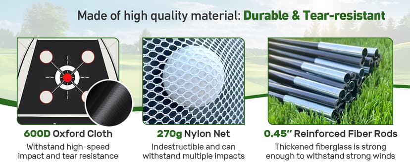 Golf Net with Practice Mat,Golf Hitting Aid Nets 10x7FT for Backyard Driving Chipping Training Swing with Target Mat Balls for Outdoor Indoor,Gifts for Men Dad Him and Golfer