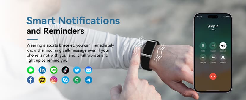 Smart Bracelet for Men Women,Health Activity Fitness Trackers with Continuous Heart Rate Monitor, 24/7 Sleep Tracking, 120+ Sport Modes, 30-Day Battery Life,Includes 2 Replacement Bands(Black)