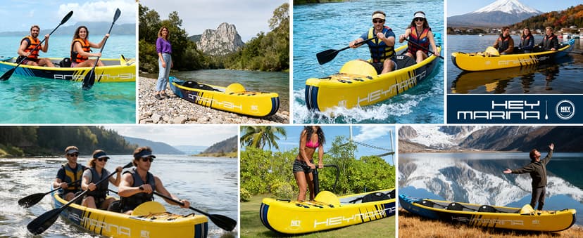 Inflatable Kayak Fishing Kayak for Adults Portable Touring Kayak Canoe with Wheeled Backpack, Seats, Pump and Paddles, Full Drop Stitch Construction
