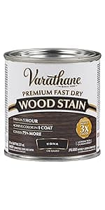 Varathane Premium Fast Dry Wood Stain | 1 Hour Dry Time | 1 Coat Color | Interior Wood Stain | Furniture, Cabinets, Doors, Trim | Half Pint | Dark Walnut