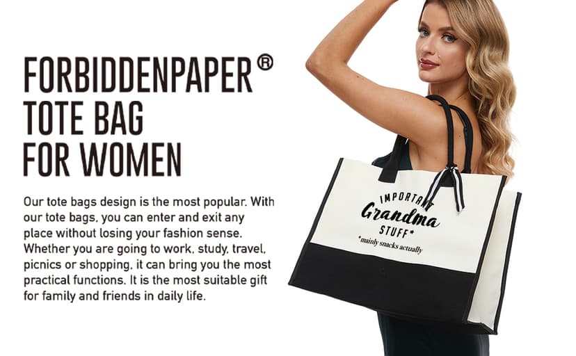FORBIDDEN PAPER Gifts Tote Bag Important Stuff Tote Gift Gifts Birthday for Shopping Bag Grocery Bag Utility Tote