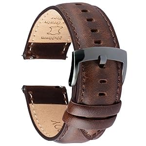OTTOODY Leather Watch Bands Quick Release, Elegant Top Grain Leather Watch Straps for Men & Women, Choice of Color & Width - 18mm, 19mm, 20mm, 21mm or 22mm Wristbands Bracelet for Watch & Smartwatch