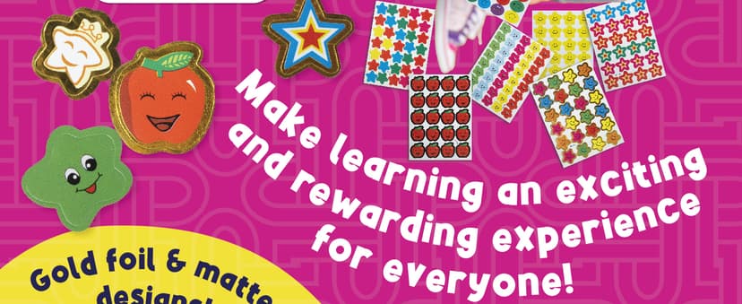 PURPLE LADYBUG Teacher Stickers for Students - 4960 Reward Stickers for Kids Classroom Supplies, Teacher Must-Haves for Classroom Reward Charts, Star, Back to School Gift