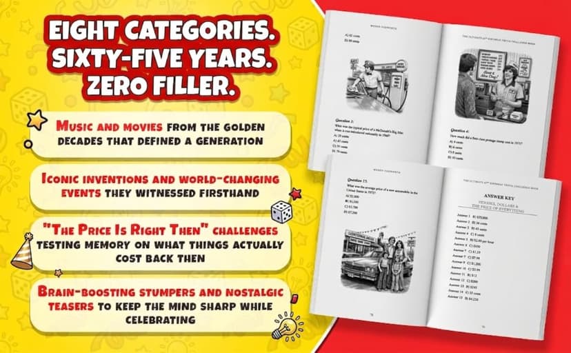 The Ultimate 65th Birthday Trivia Challenge Book: Take A Trip Back To The Best Years Of Your Life With Fun Facts, Brain Teasers & Nostalgic Challenges Perfect For 65-Year-Olds B0H5HYJB44